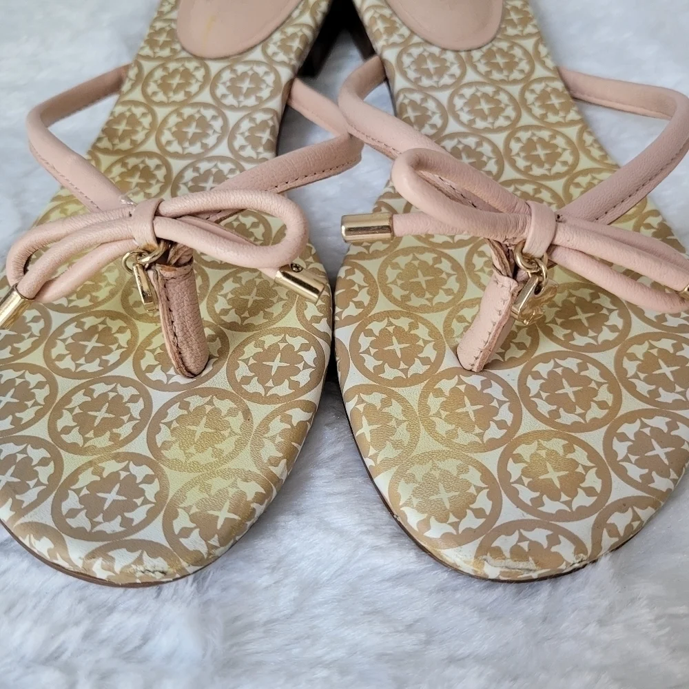 KATE SPADE Leather Printed Flip Flops